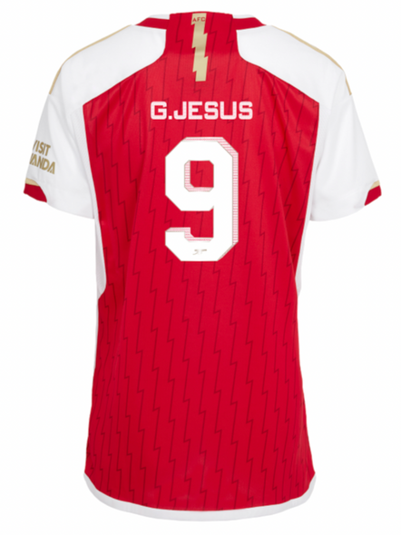 G. JESUS #9 Arsenal 23/24 Women's Home Shirt - Arsenal Font