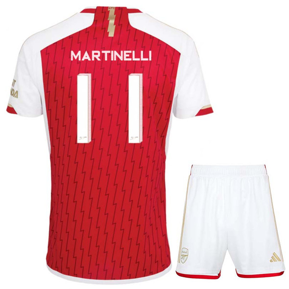 MARTINELLI #11 Arsenal 23/24 Kid's Home Shirt and Shorts - Arsenal Font