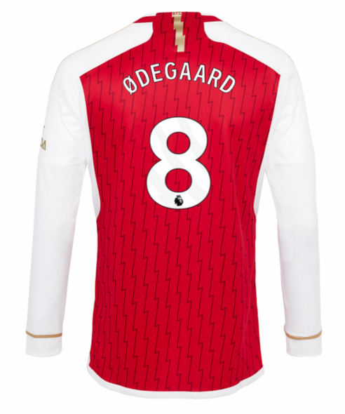ØDEGAARD #8 Arsenal 23/24 Men's Home Long Sleeve Shirt - PL Font