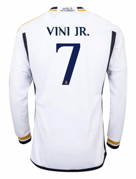 VINI JR #7 Real Madrid 23/24 Men's Home Long Sleeve Shirt