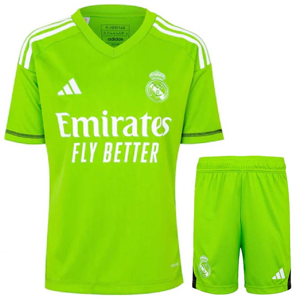 Real Madrid 23/24 Kid's Home Goalkeeper Shirt and Shorts