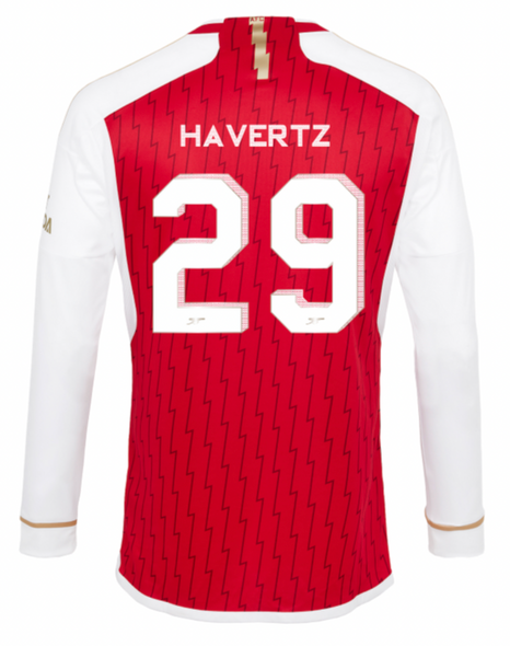 HAVERTZ #29 Arsenal 23/24 Men's Home Long Sleeve Shirt - Arsenal Font