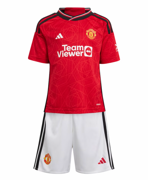 MOUNT #7 Manchester United 23/24 Kid's Home Shirt and Shorts - PL Font