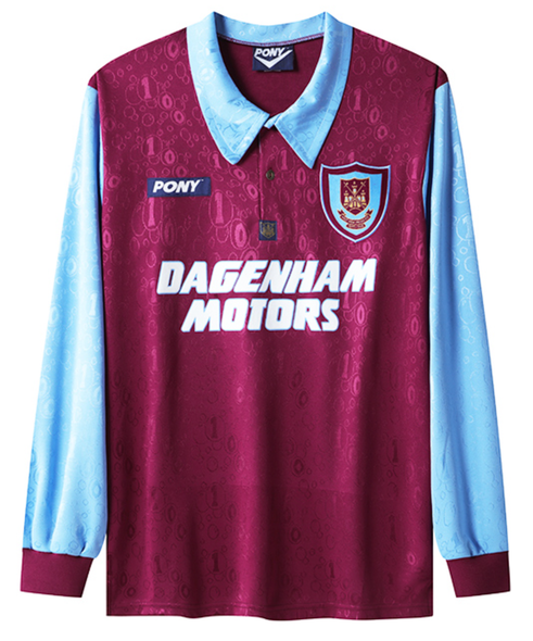 West Ham United 95/96 Men's Home Retro Long Sleeve Shirt