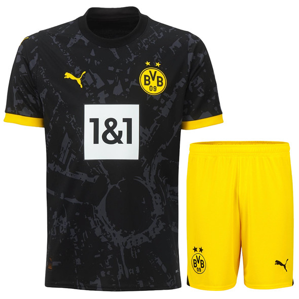 Borussia Dortmund 23/24 Kid's Away Shirt and Shorts