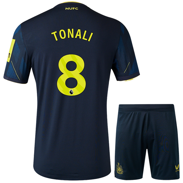 TONALI #8 Newcastle United 23/24 Kid's Third Shirt and Shorts - PL Font