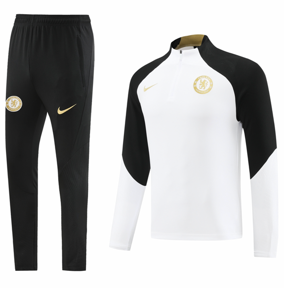 Chelsea 23/24 Men's White Short Zip Tracksuit