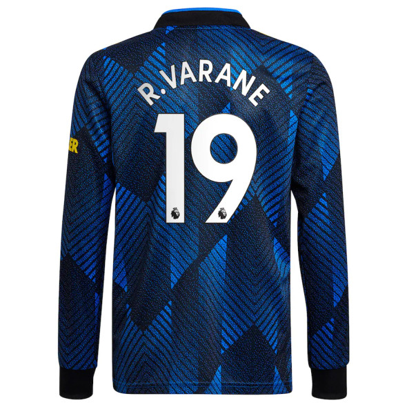 R.VARANE #19 Men's 21/22 Long Sleeve Stadium Manchester United Third Shirt