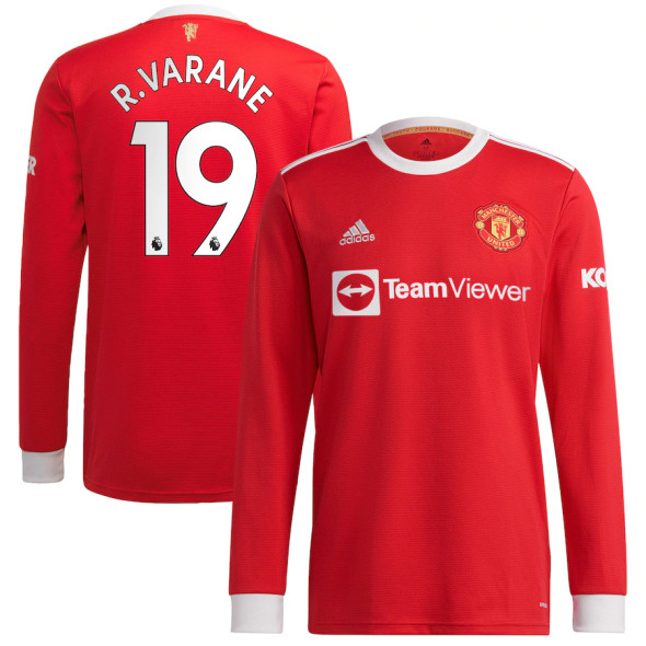 R.VARANE #19 Men's 21/22 Long Sleeve Stadium Manchester United Home Shirt