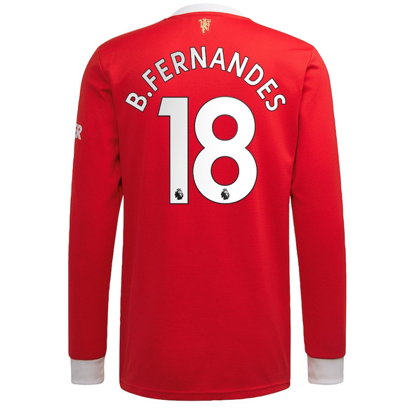 B.FERNANDES #18 Men's 21/22 Long Sleeve Stadium Manchester United Home Shirt
