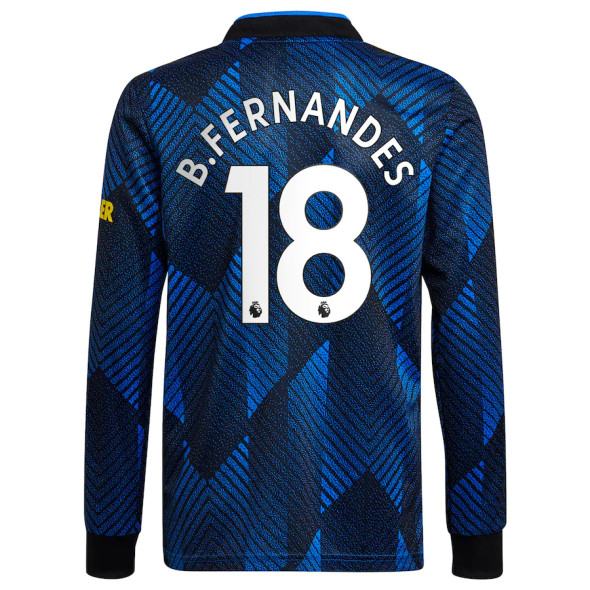 B.FERNANDES #18 Men's 21/22 Long Sleeve Stadium Manchester United Third Shirt
