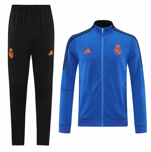 Real Madrid 21/22 Men's Blue-Black Long Zip Tracksuit