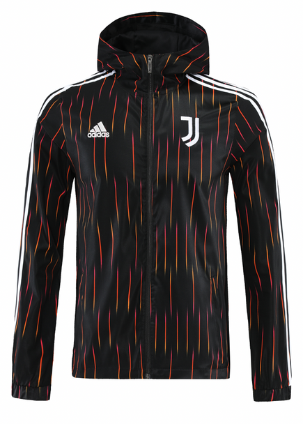 Juventus 22/23 Men's Black Long Zip Windbreaker