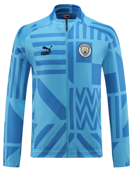 Manchester City 22/23 Men's Blue Pre-Match Long Zip Jacket