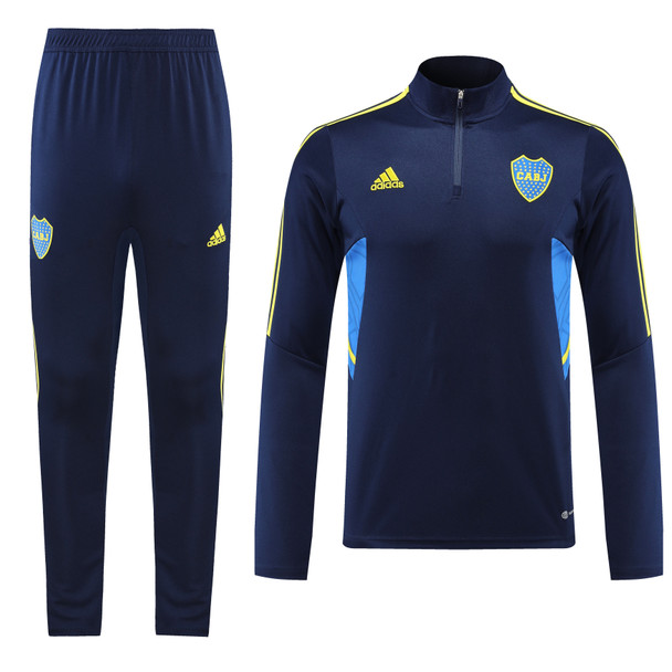 Boca Juniors 22/23 Men's Dark Blue Short Zip Tracksuit