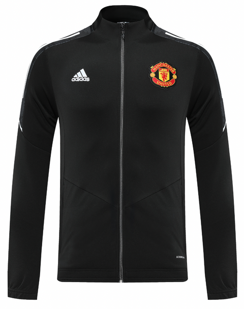 Manchester United 22/23 Men's Black White-Stripes Long Zip Jacket