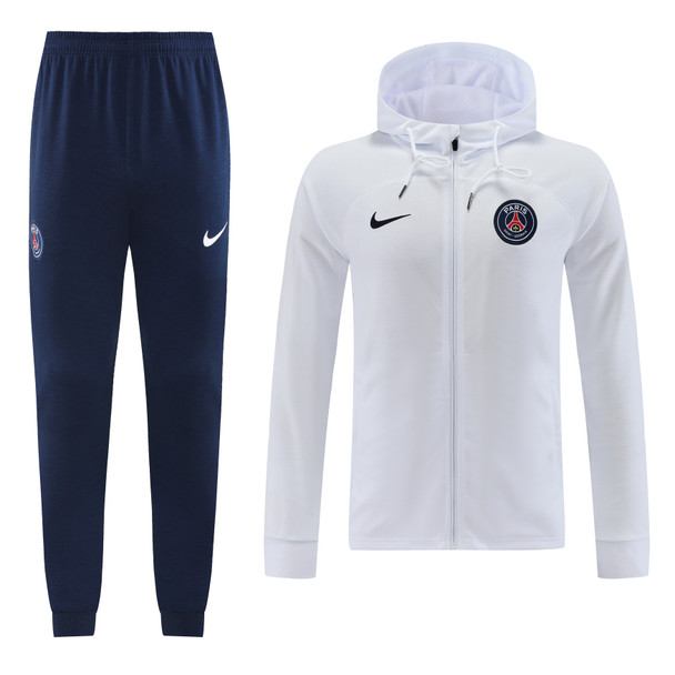 Paris Saint-Germain 22/23 Men's White-Blue Hoodie Tracksuit