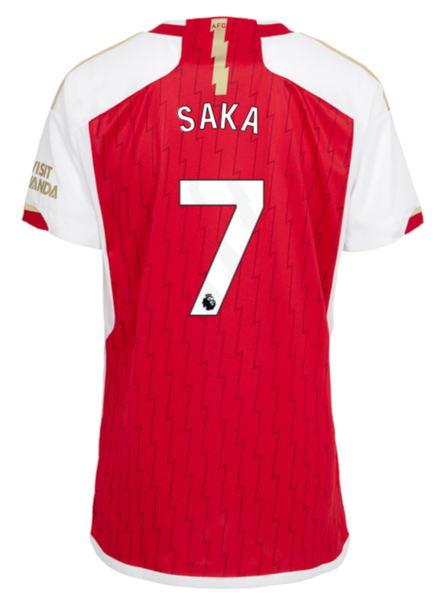 SAKA #7 Arsenal 23/24 Women's Home Shirt - PL Font