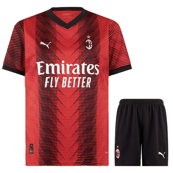 AC Milan 23/24 Kid's Home Shirt and Shorts