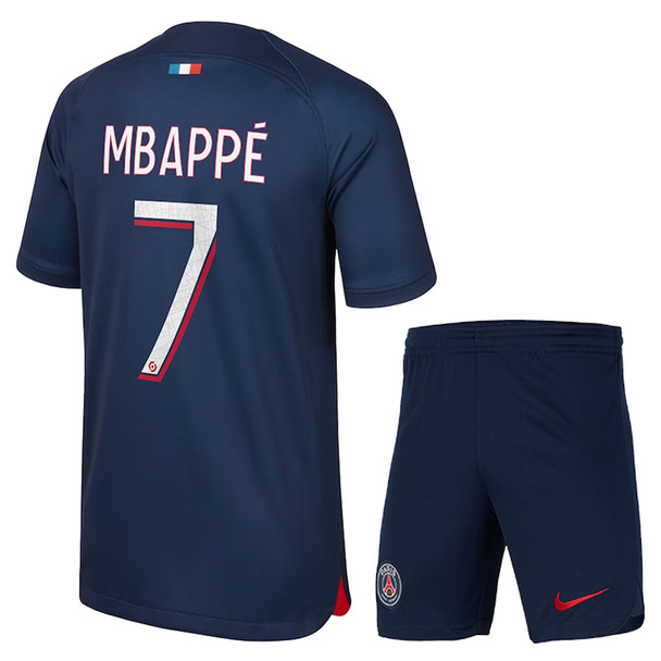 MBAPPE #7 Paris Saint-Germain 23/24 Kid's Home Shirt and Shorts