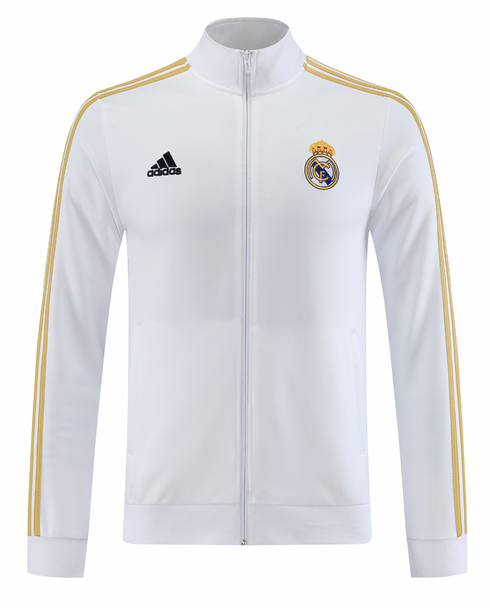 Real Madrid 23/24 Men's White Long Zip Jacket