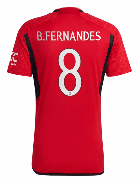 B.FERNANDES #8 Manchester United 23/24 Stadium Men's Home Shirt - Man United Font