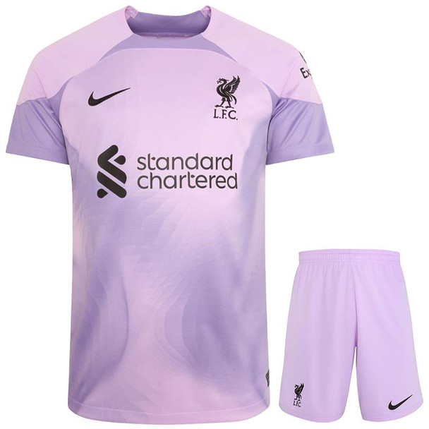Liverpool 22/23 Kid's Home Goalkeeper Shirt and Shorts