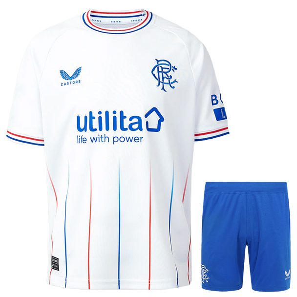 Rangers 23/24 Kid's Away Shirt and Shorts