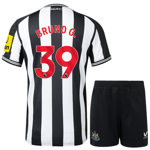 BRUNO G. #39 Newcastle United 23/24 Kid's Home Shirt and Shorts - PL Font