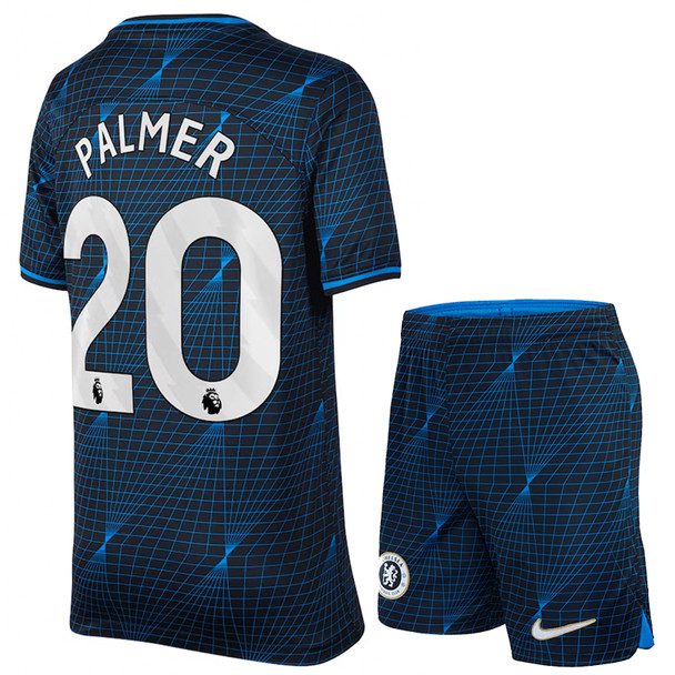 PALMER #20 Chelsea 23/24 Kid's Away Shirt and Shorts - PL Font