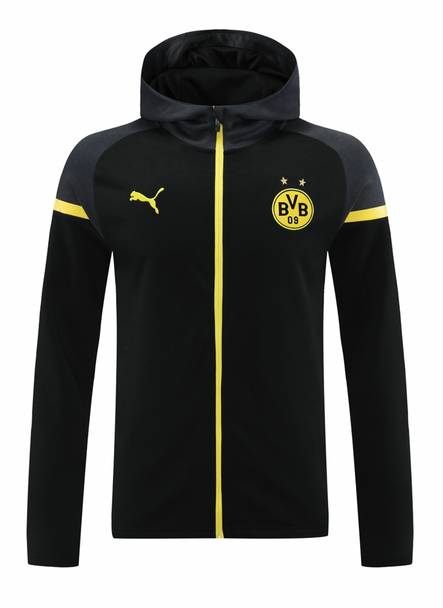 Borussia Dortmund 23/24 Men's Black Long Zip Hoodie