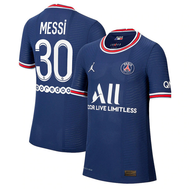 Nike Mens Authentic MESSi #30 Mens 21/22 Authentic Paris Saint-Germain Home Jersey