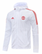 Manchester United 22/23 Men's White Long Zip Windbreaker