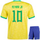 NEYMAR JR #10 Brazil 22/23 Kid's Home Shirt and Shorts