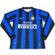 Inter Milan 09/10 Men's Home Long Sleeve Retro Shirt UCL Edition