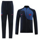 Barcelona 22/23 Men's Black-Blue Long Zip Jacket