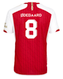 ØDEGAARD #8 Arsenal 23/24 Authentic Men's Home Shirt - Arsenal Font