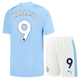 HAALAND #9 Manchester City 23/24 Kid's Home Shirt and Shorts - PL Font