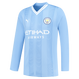 HAALAND #9 Manchester City 23/24 Men's Home Long Sleeve Shirt - PL Font