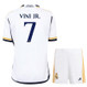 VINI JR #7 Real Madrid 23/24 Kid's Home Shirt and Shorts