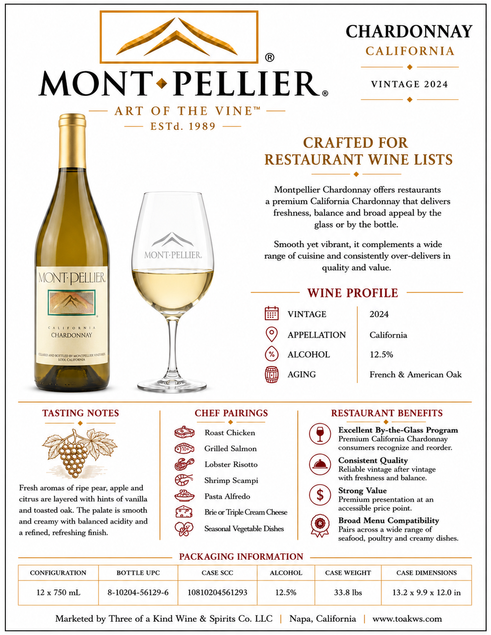 Montpellier Chardonnay tech sheet