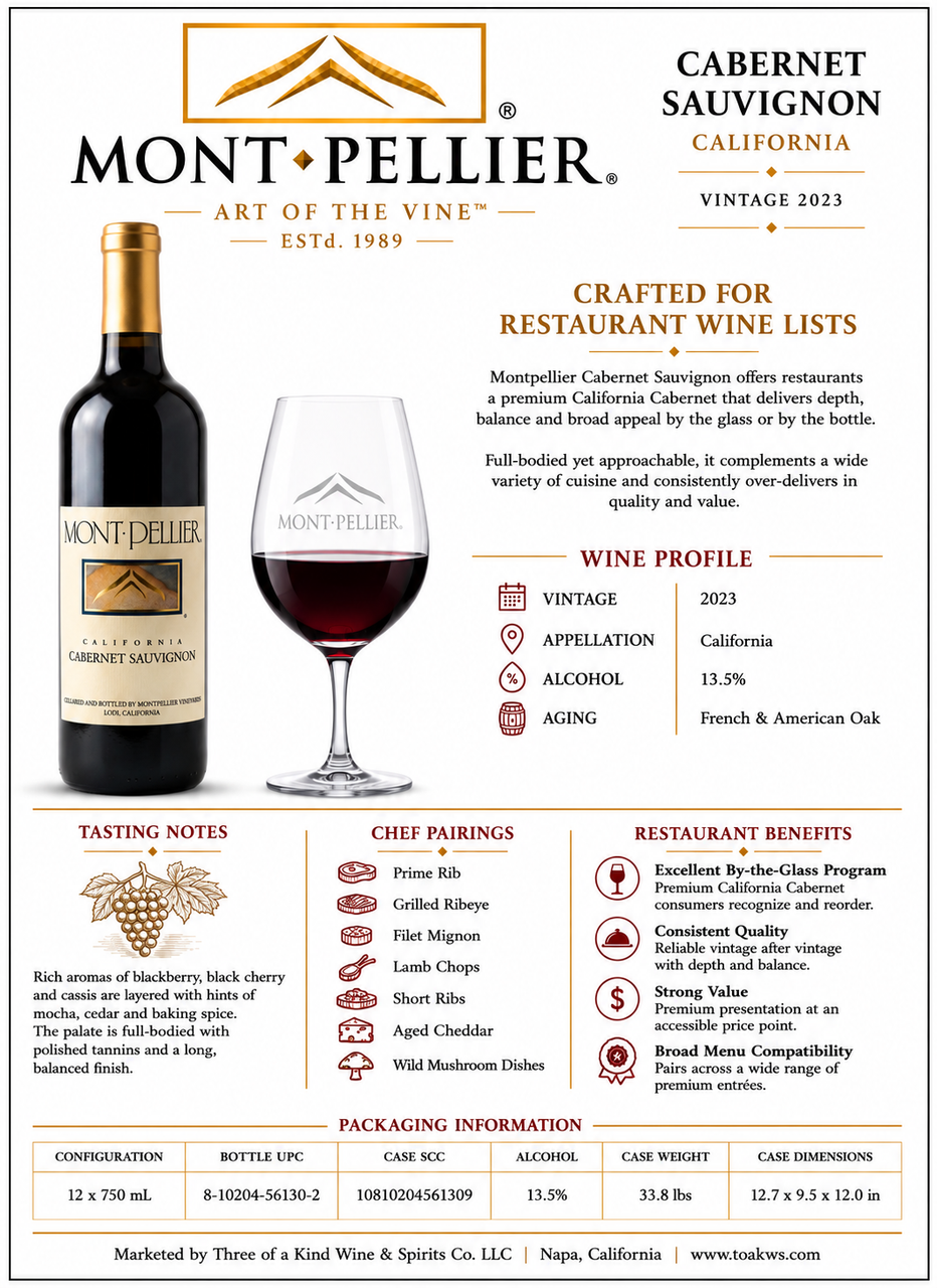 Montpellier Cabernet tech sheet