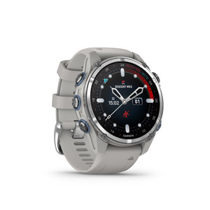 GARMIN Descent™ Mk3 - 43mm, Stainless Steel With Fog Grey Silicone Band GARMIN Descent™ Mk3 - 43mm, Stainless Steel With Fog Grey Silicone Band