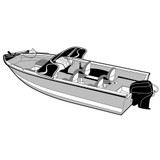 Carver Performance Poly-Guard Wide Series Styled-to-Fit Boat Cover f\/18.5 Aluminum V-Hull Boats w\/Walk-Thru Windshield - Grey