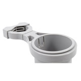 Camco Clamp-On Rail Mounted Cup Holder - Small for Up to 1-1\/4" Rail - Grey