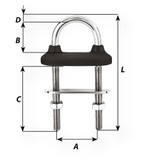 Wichard Black Watertight U-Bolt - 10mm Diameter - 25\/64" - 110mm Length - 4-21\/64"