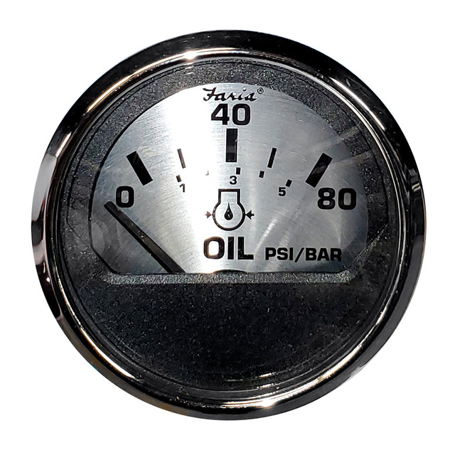 Faria Spun Silver 2" Oil Pressure Gauge Faria Beede Instruments 40.99 Explore Gear