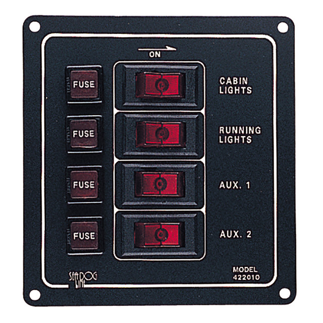 Sea-Dog Aluminum Switch Panel - Vertical - 4 Switch Sea-Dog 40.99 Explore Gear