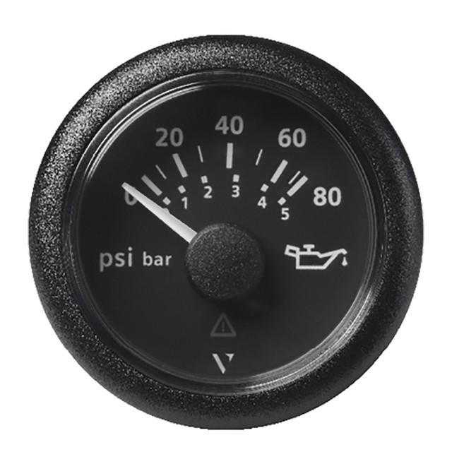 Veratron 52MM (2-1/16") ViewLine Oil Pressure Gauge 80 PSI/5 Bar - Black Dial Round Bezel Veratron 51.29 Explore Gear