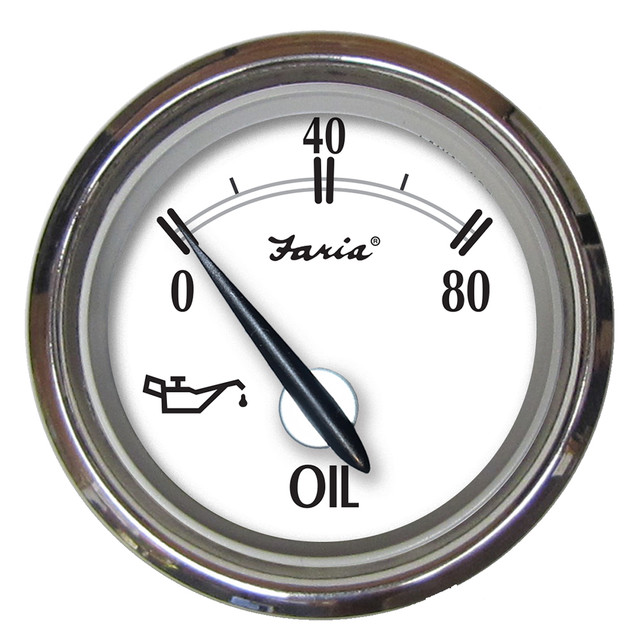 Faria Newport SS 2" Oil Pressure Gauge - 0 to 80 PSI Faria Beede Instruments 48.99 Explore Gear